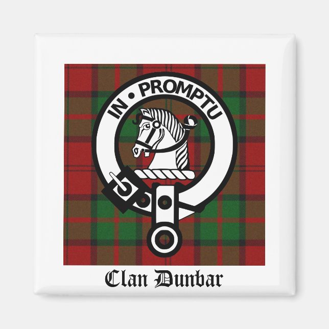 Klan Dunbar Tartan & Vapensköld Badge Magnet (Framsidan)