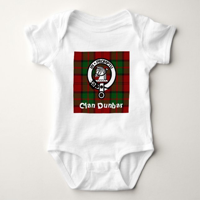Klan Dunbar Tartan & Vapensköld Badge T-shirt (Framsida)