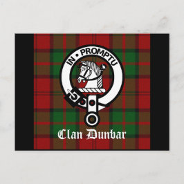 Klan Dunbar Tartan & Vapensköld Badge Vykort