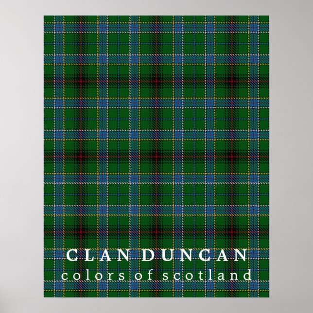 Klan Duncan Färg of Scotland Tartan Poster (Framsidan)