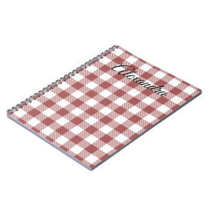 Klan duncan-kornig röd och vit monogram söt anteckningsbok