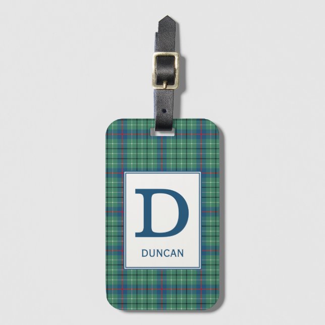 Klan Duncan Tartan Monogrammed Bagagebricka (Framsida vertikal)