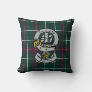 Klan Duncan Vapensköld Badge och Tartan Kudde