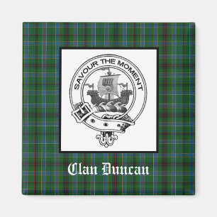 Klan Duncan Vapensköld Badge & Tartan Magnet