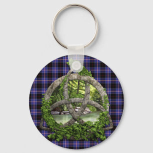 Klan Dunlap Tartan Celtic Trinity Nyckelring