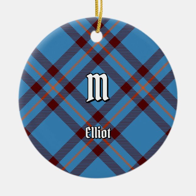 Klan Elliot Ancient Tartan Ceramic Ornament (Framsidan)
