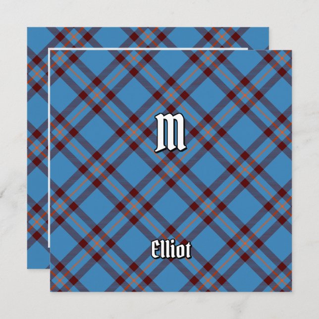 Klan Elliot Ancient Tartan Inbjudningar (Fram/baksida)