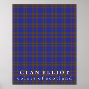 Klan Elliot Färg från Scotland Tartan Poster