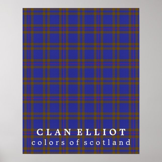 Klan Elliot Färg från Scotland Tartan Poster (Framsidan)