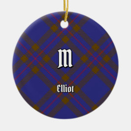 Klan Elliot Modern Tartan Ceramic Ornament