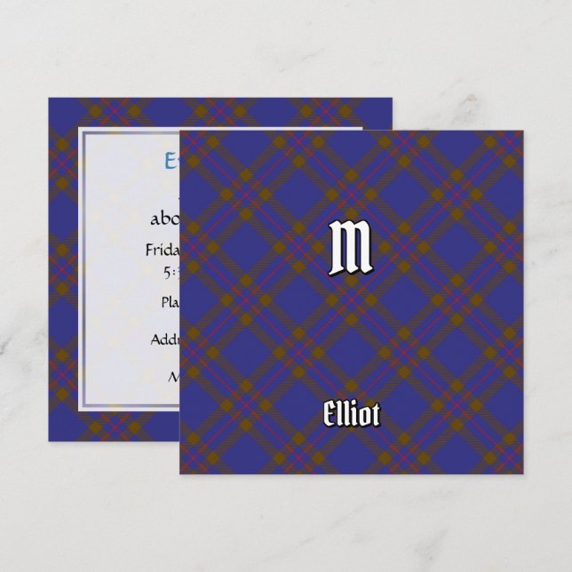 Klan Elliot Modern Tartan Inbjudningar (Fram/baksida)