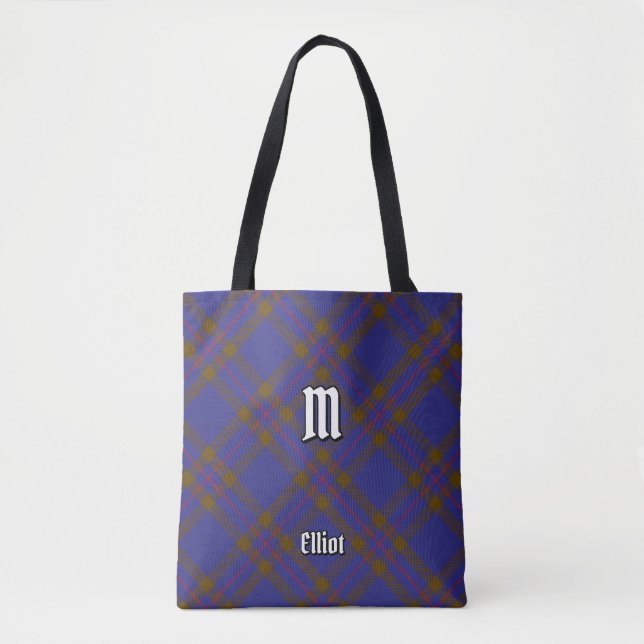 Klan Elliot Modern Tartan Tote Bag Tygkasse (Framsida)