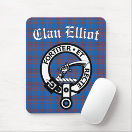 Klan Elliot Vapensköld Badge & Tartan Musmatta