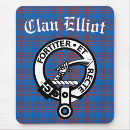 Klan Elliot Vapensköld Badge & Tartan Musmatta