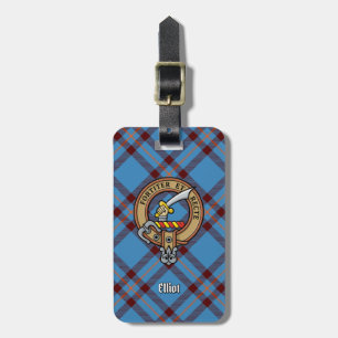 Klan Elliot Vapensköld över det antika Tartan Bagagebricka