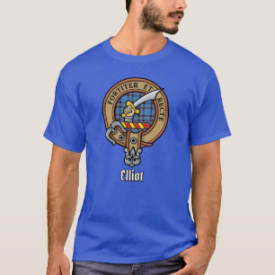 Klan Elliot Vapensköld över det föråldrade Tartan T Shirt