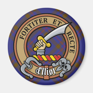 Klan Elliot Vapensköld över Modern Tartan Magnet