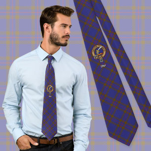 Klan Elliot Vapensköld över Modern Tartan Slips
