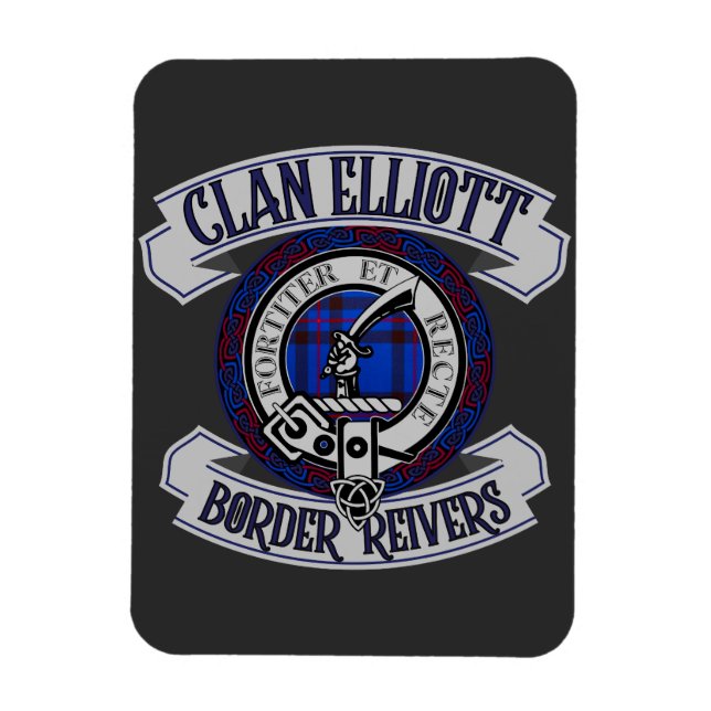 Klan Elliott Badge, Gräns Reivers, Scotland Tape Magnet (Vertikal)