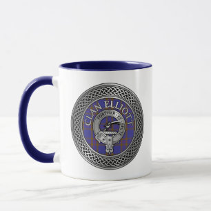 Klan ELLioTT Vapensköld & Tartan Knot Mugg