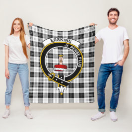 Klan Erskine Black and White Tartan Play Fleecefilt