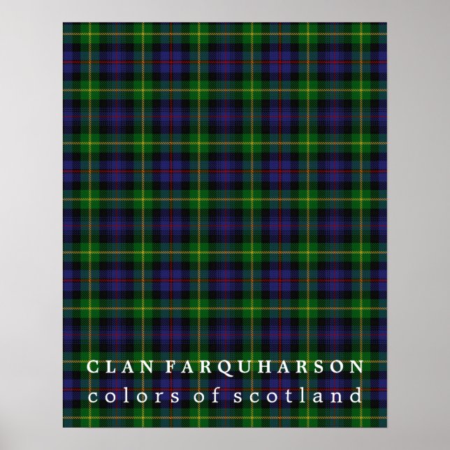 Klan Farquharson Färg of Scotland Tartan Poster (Framsidan)