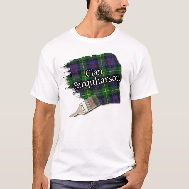 Klan Farquharson Scottish Tartan Paint Shirt T-shirt (Framsida)