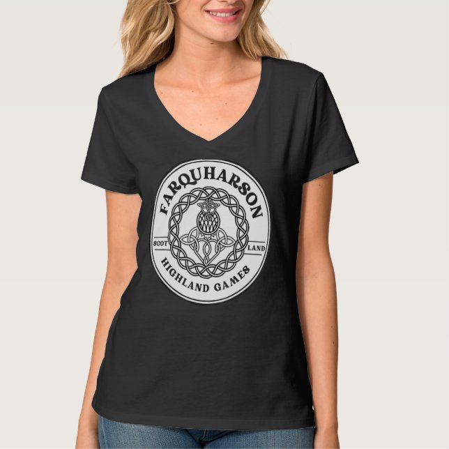Klan Farquharson Scottish Thistle Highland Games T Shirt (Framsida)