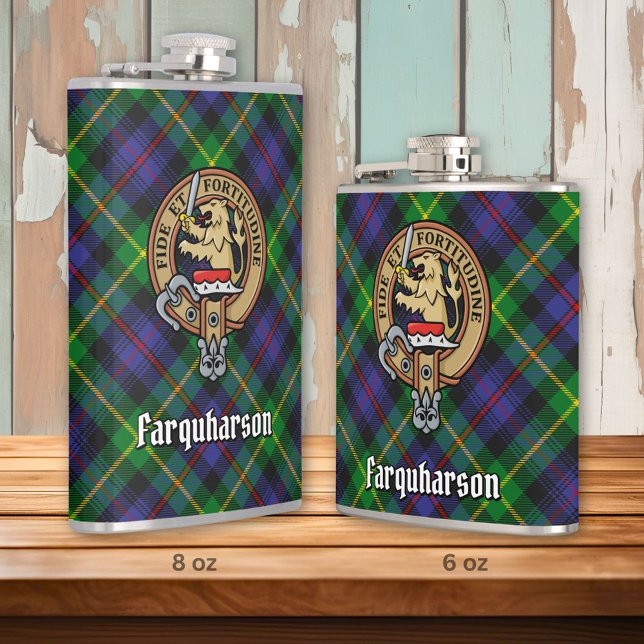 Klan Farquharson Vapensköld över Tartan Fickplunta (Skapare uppladdad)
