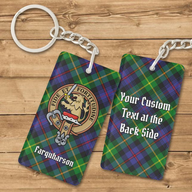 Klan Farquharson Vapensköld över Tartan Keychain (Skapare uppladdad)