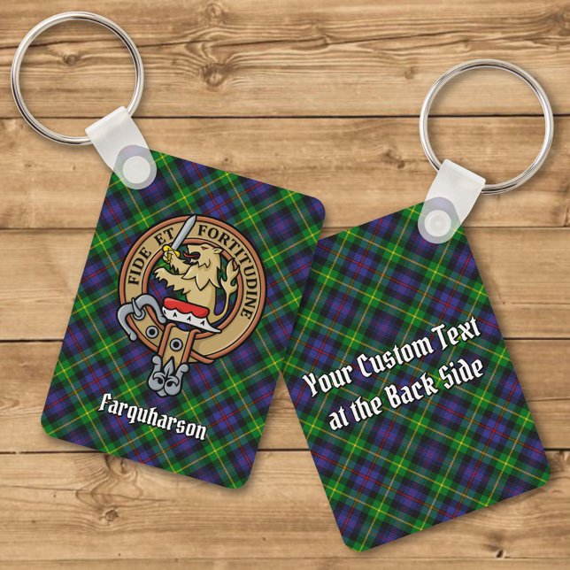 Klan Farquharson Vapensköld över Tartan Keychain Nyckelring (Skapare uppladdad)