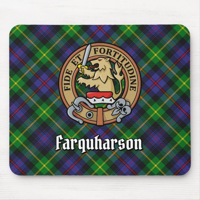 Klan Farquharson Vapensköld över Tartan Musmatta (Framsidan)