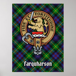 Klan Farquharson Vapensköld över Tartan Poster