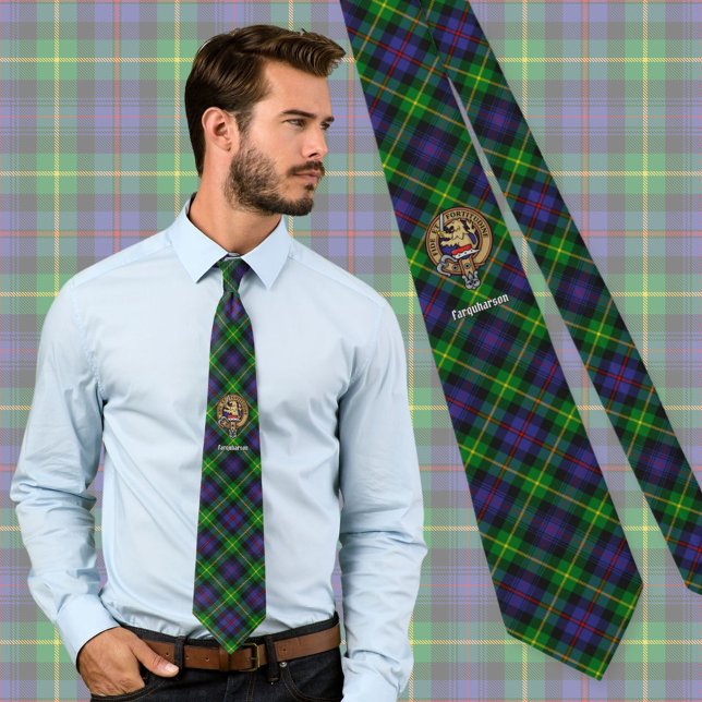 Klan Farquharson Vapensköld över Tartan Slips (Skapare uppladdad)