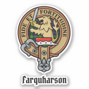 Klan Farquharson Vapensköld över Tartan Sticker Klistermärken
