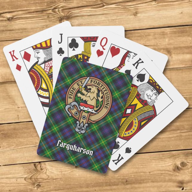 Klan Farquharson Vapensköld över Tartan-uppspelnin Casinokort (Skapare uppladdad)