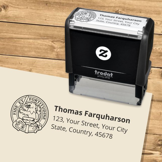 Klan Farquharson Vapensköld Self-inking Frimärke Självfärgande Stämpel (Skapare uppladdad)