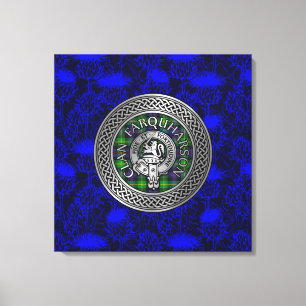 Klan Farquharson Vapensköld & Tartan Knot on Thist Canvastryck