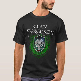 Klan Ferguson Surname Scottish Klan Tartan Shield T Shirt