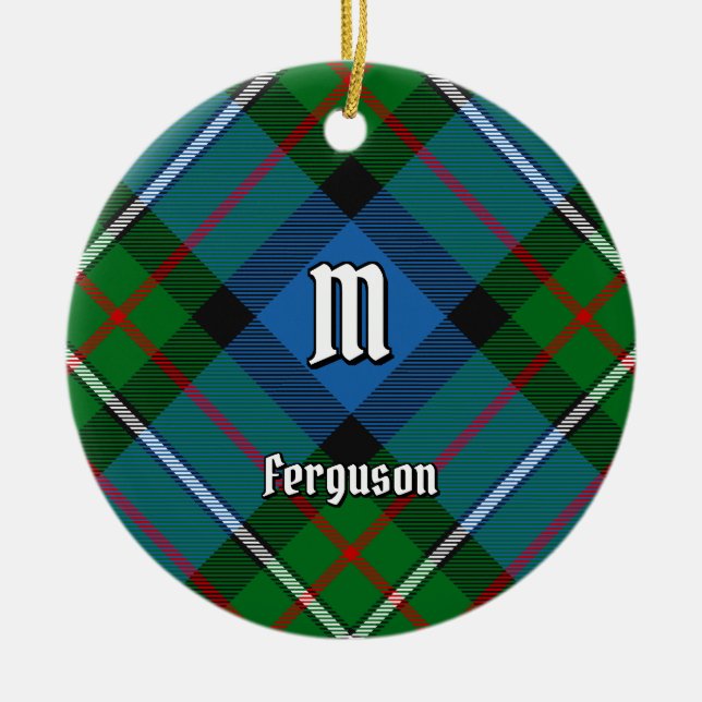 Klan Ferguson Tartan Ceramic Ornament (Framsidan)