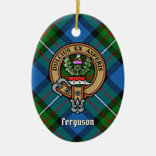 Klan Ferguson Vapensköld över Tartan Ceramic Ornam Julgransprydnad Keramik