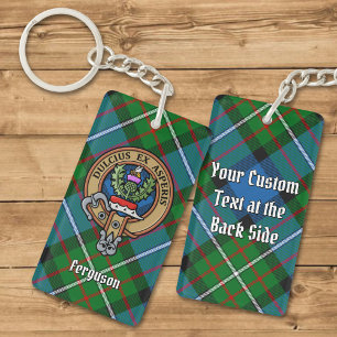 Klan Ferguson Vapensköld över Tartan Keychain