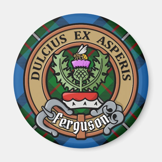 Klan Ferguson Vapensköld över Tartan Magnet (Framsidan)