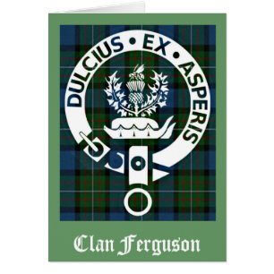 Klan Ferguson Vapensköld Tartan Greeting Card Hälsningskort