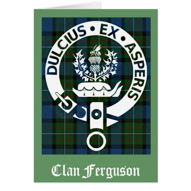 Klan Ferguson Vapensköld Tartan Greeting Card Hälsningskort (Framsidan)