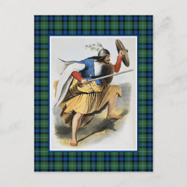 Klan Ferguson Vintage Illustration Tartan Ram Vykort