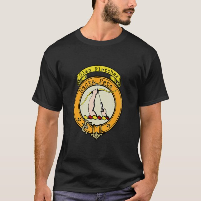 Klan Fletcher Scottish Vapensköld T Shirt (Framsida)
