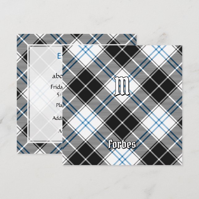 Klan Forbes Dress Tartan Inbjudningar (Fram/baksida)