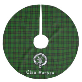 Klan Forbes Tartan och Vapensköld Badge Julgransmatta Borstad Polyester