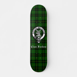 Klan Forbes Tartan och Vapensköld Badge Mini Skateboard Bräda 18,5 Cm